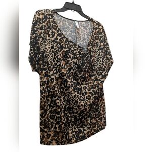 Leopard Print V-Neck Women's Top